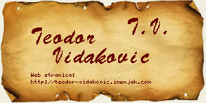 Teodor Vidaković vizit kartica